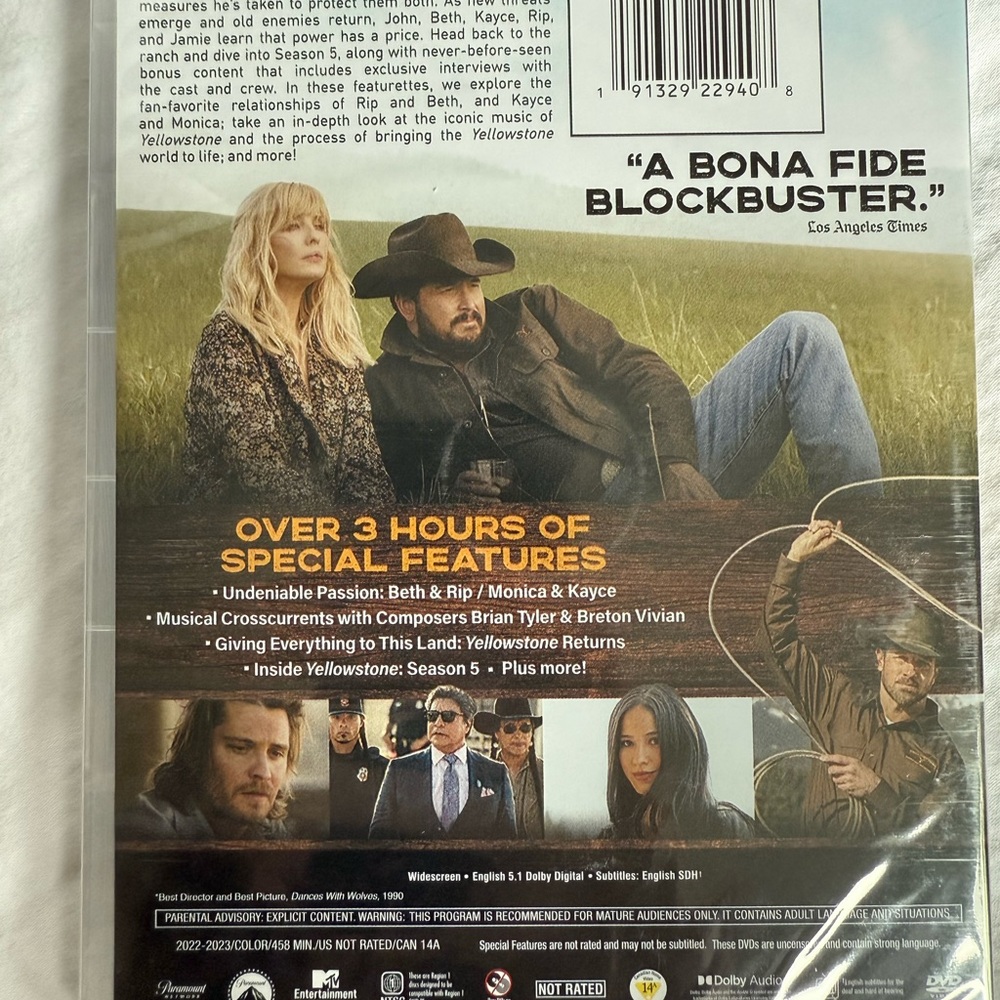 YELLOWSTONE - Season 5 DVD - NEW Factory Sealed - Kevin Coster- Taylor Sheridan - Picture 2 of 2